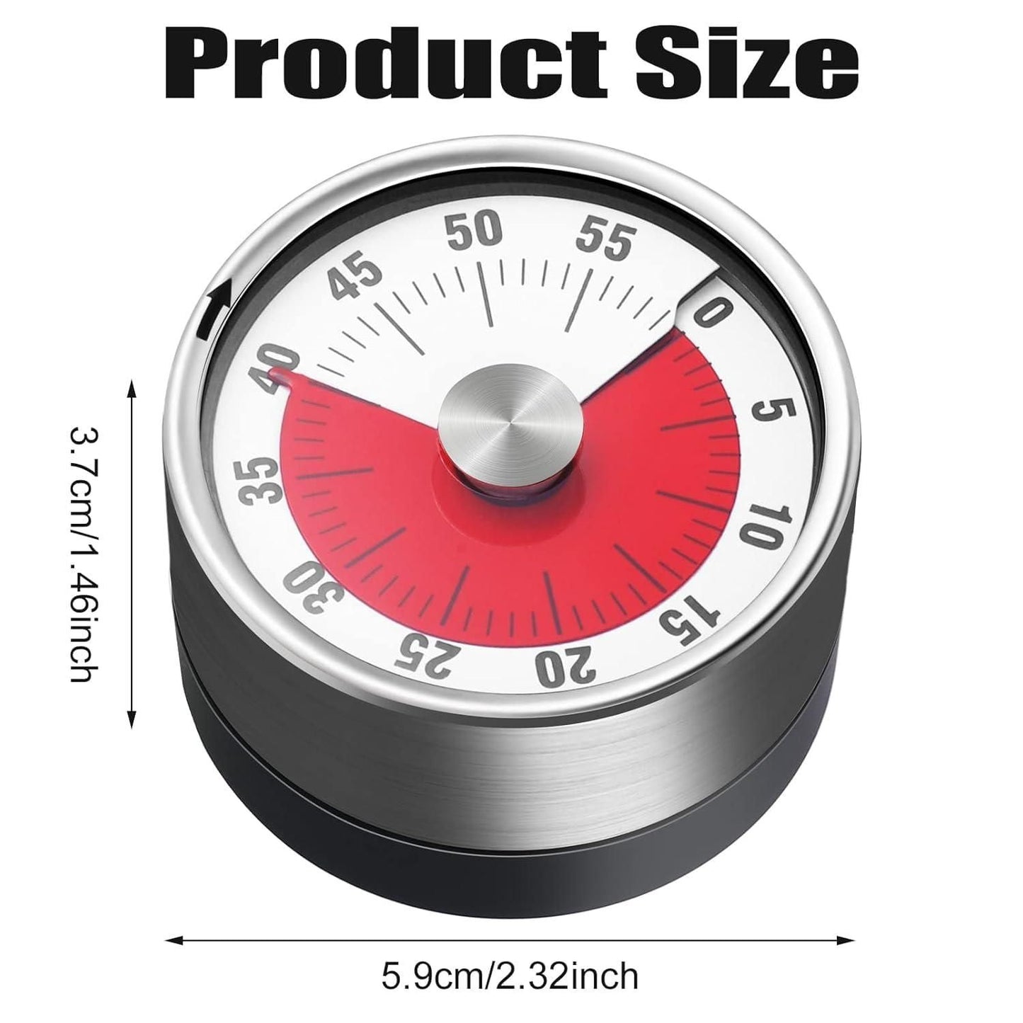 60-Minute Magnetic Timer with Loud Alarm β Stainless Steel